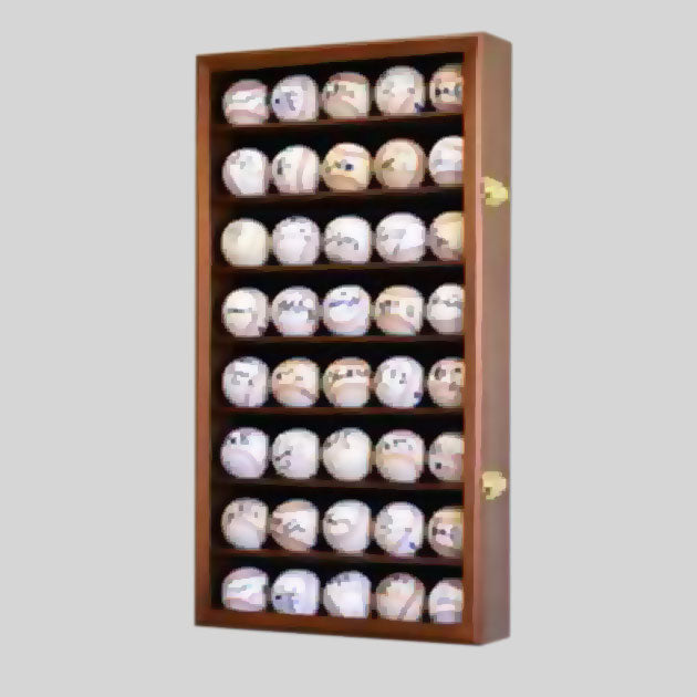 Buy 40-Baseball Display Case, UV Protection, Lockable Collectible • Hand-Painted, Unique Baseball Gifts by Unforgettaballs®