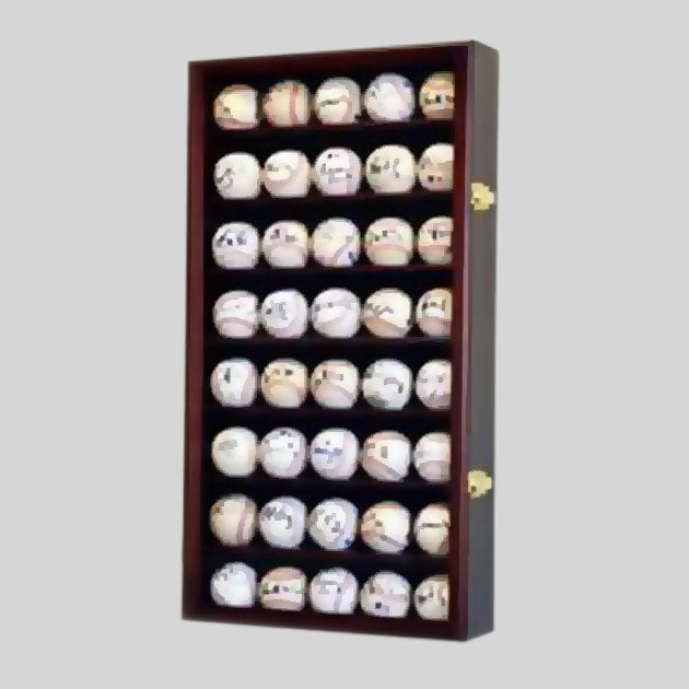 Buy 40-Baseball Display Case, UV Protection, Lockable Collectible • Hand-Painted, Unique Baseball Gifts by Unforgettaballs®