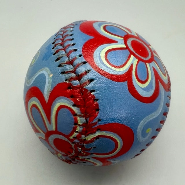 Flowers Baseball- hand painted