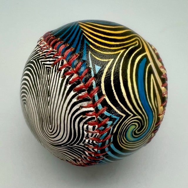 Swirls Baseball- hand painted