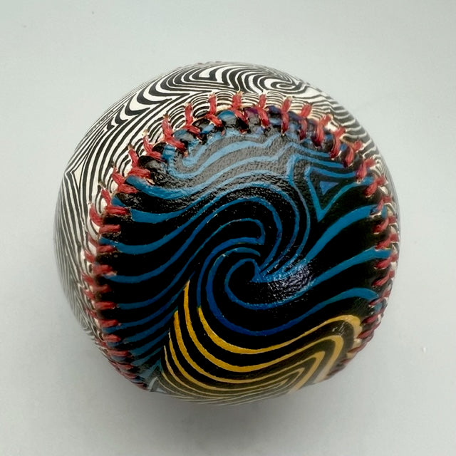 Swirls Baseball- hand painted