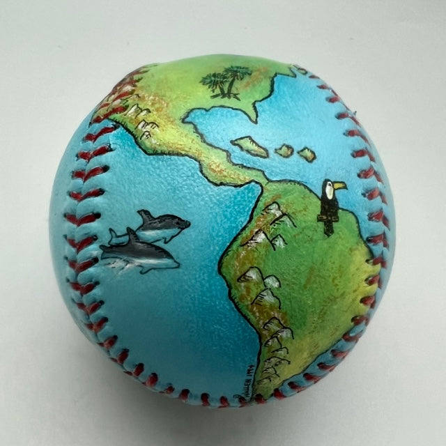Globe Baseball- hand painted