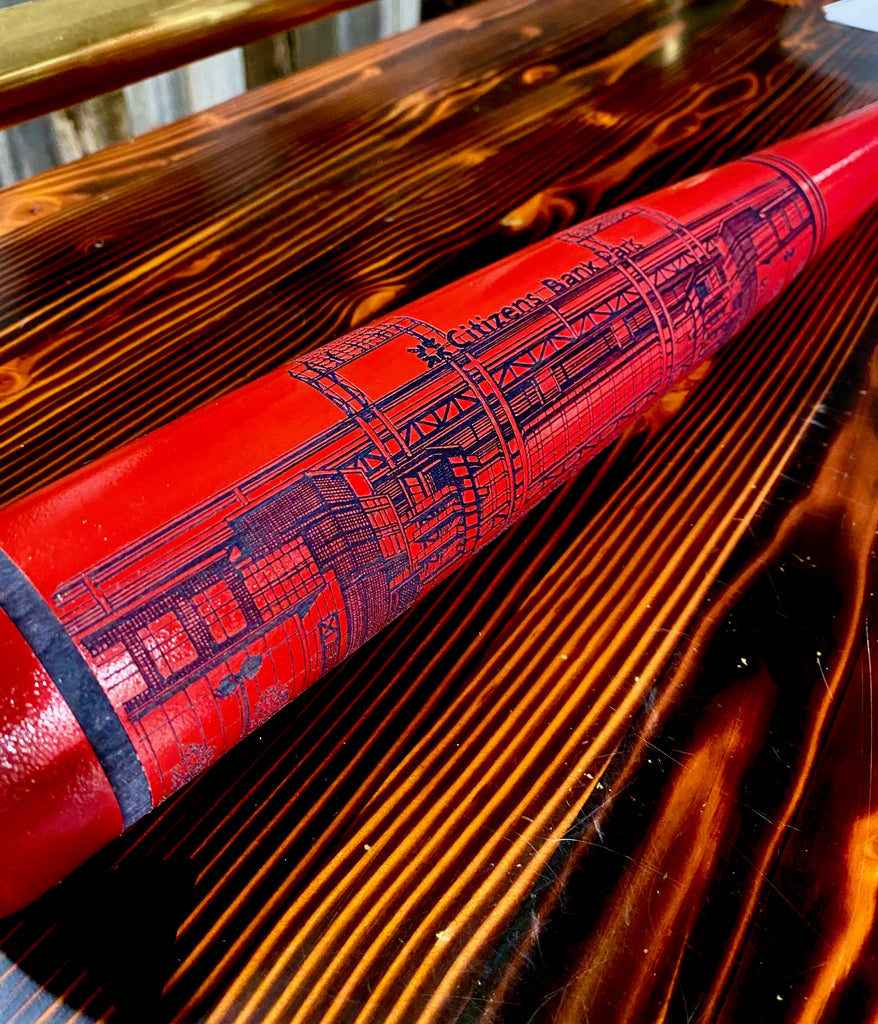 Citizens Bank Park Engraved Bat- RED