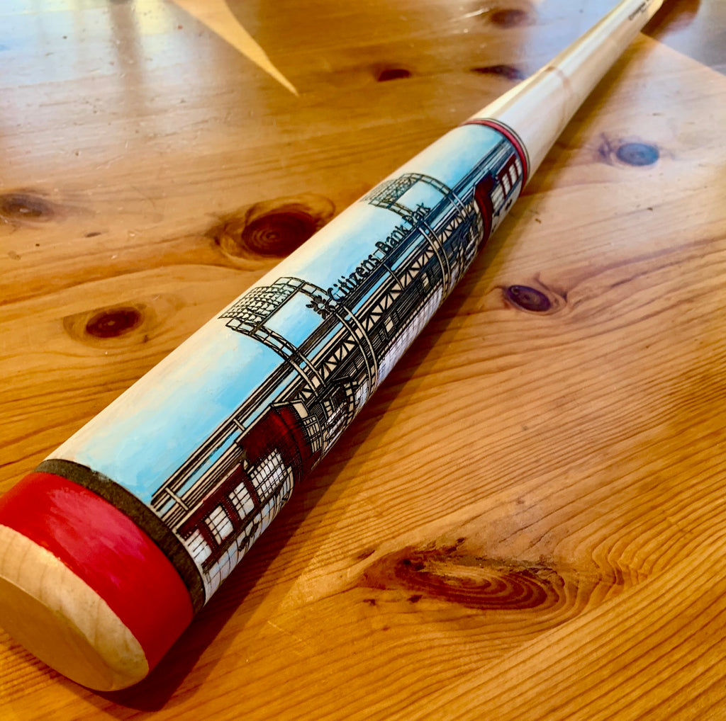 Citizens Bank Park Engraved Bat- hand painted!!