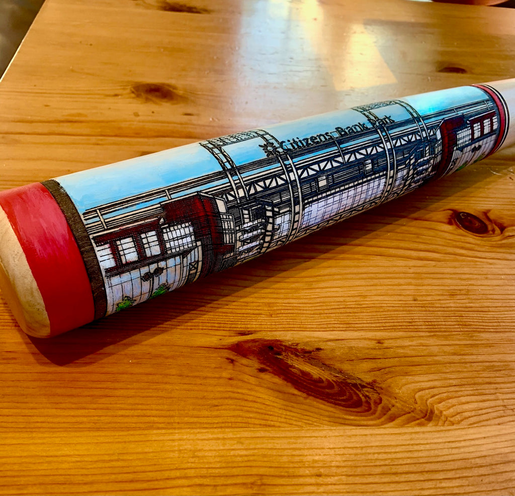 Citizens Bank Park Engraved Bat- hand painted!!