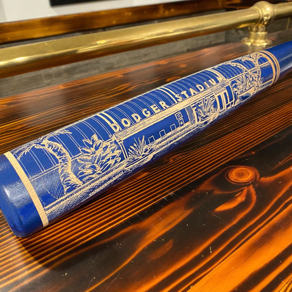 Dodger Stadium Engraved Bat- BLUE