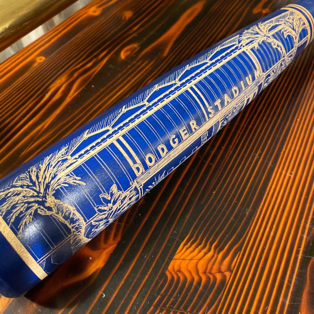 Dodger Stadium Engraved Bat- BLUE