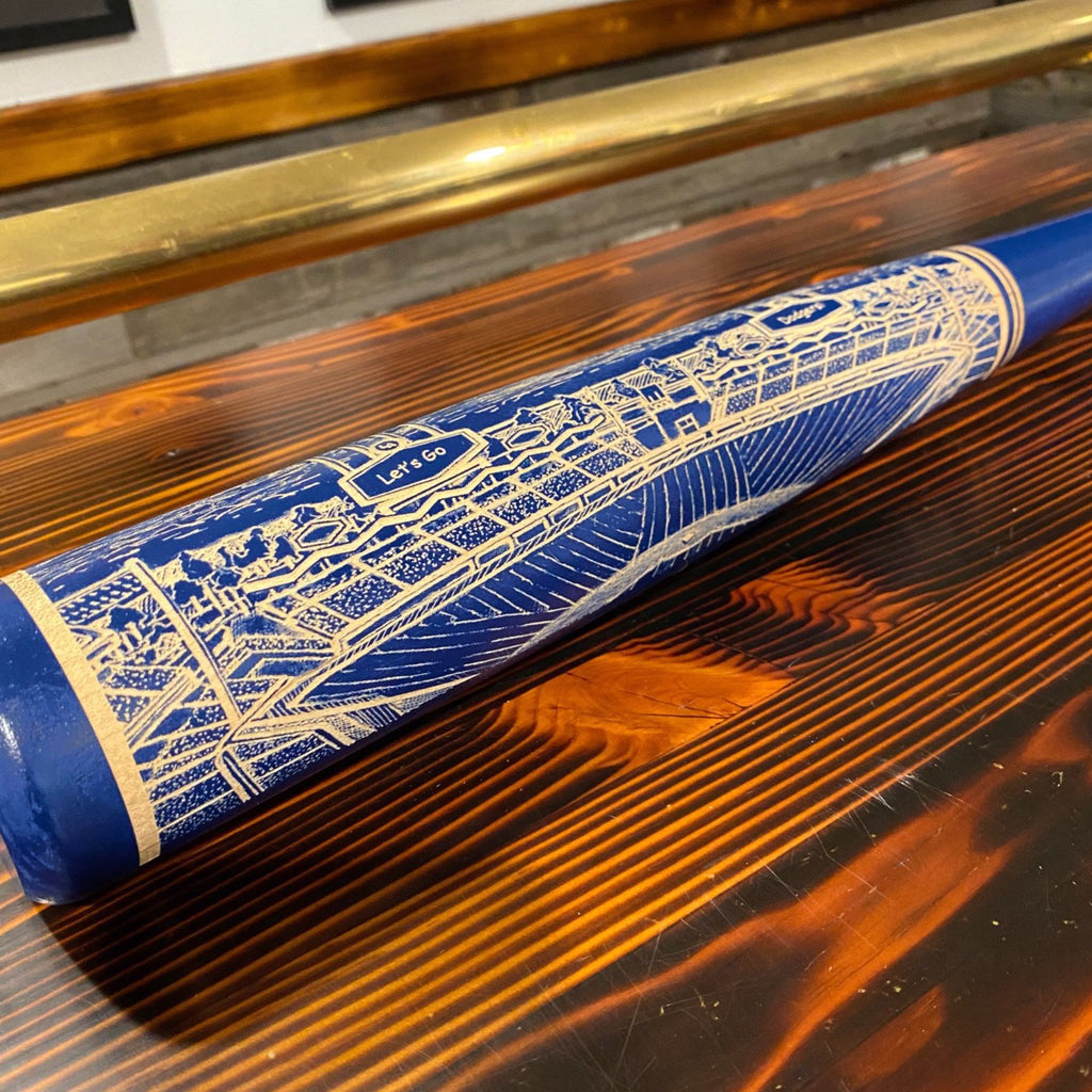 Dodger Stadium Engraved Bat- BLUE