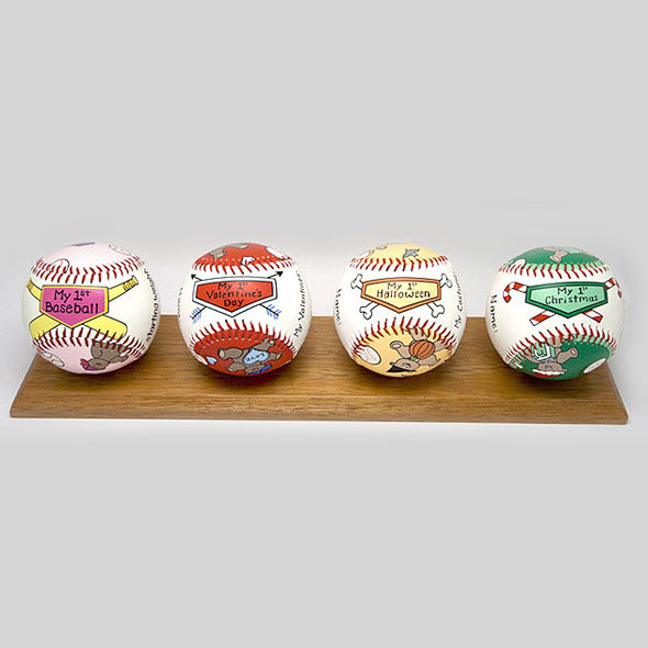Buy Baby's First Year Baseball Set (Girl) Collectible • Hand-Painted, Unique Baseball Gifts by Unforgettaballs®