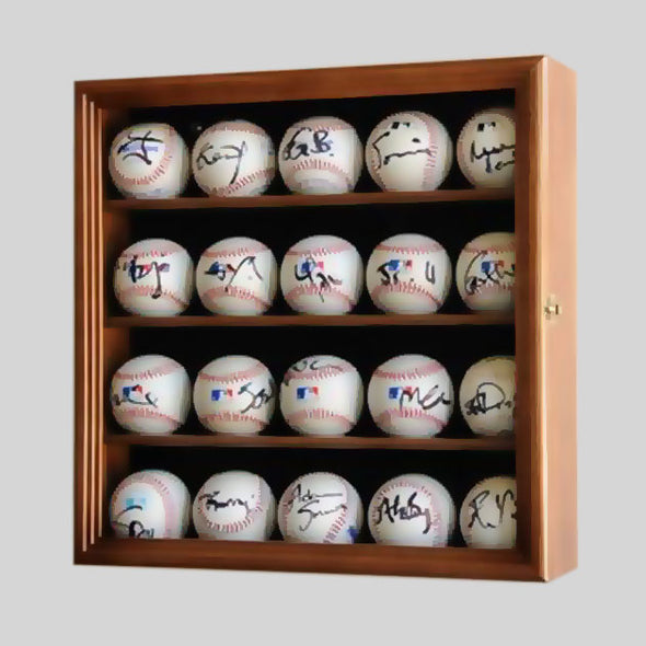 Buy 20-Baseball Display Case, UV Protection, Lockable Collectible • Hand-Painted, Unique Baseball Gifts by Unforgettaballs®