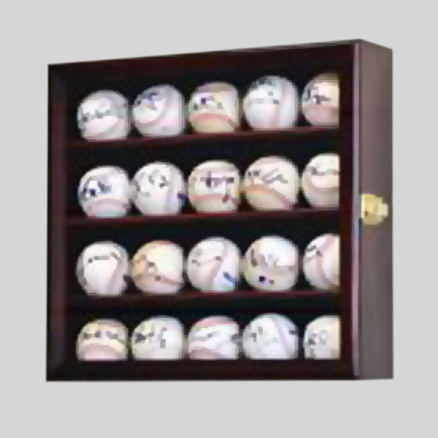 Buy 20-Baseball Display Case, UV Protection, Lockable Collectible • Hand-Painted, Unique Baseball Gifts by Unforgettaballs®