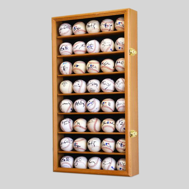 Buy 40-Baseball Display Case, UV Protection, Lockable Collectible • Hand-Painted, Unique Baseball Gifts by Unforgettaballs®