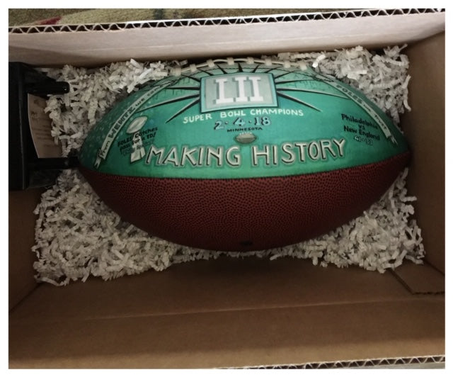 Buy Philadelphia Eagles Super Bowl Champions 2018 Commemorative Football Collectible • Hand-Painted, Unique Baseball Gifts by Unforgettaballs®