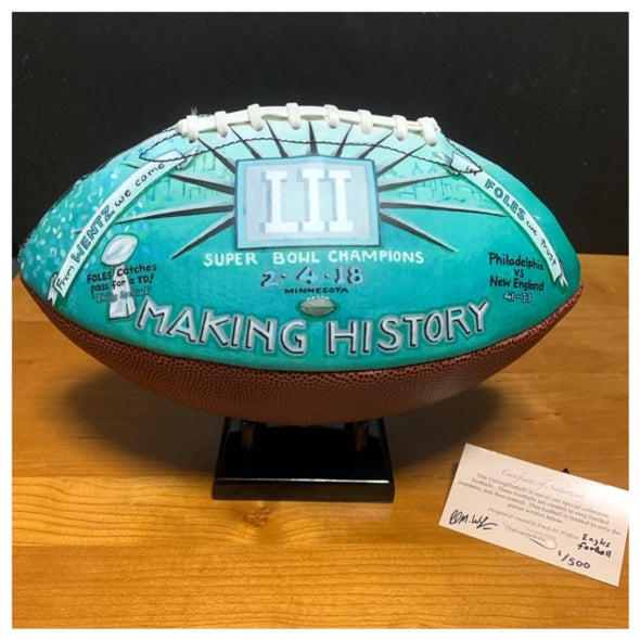 Buy Philadelphia Eagles Super Bowl Champions 2018 Commemorative Football Collectible • Hand-Painted, Unique Baseball Gifts by Unforgettaballs®