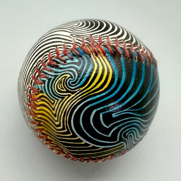 Swirls Baseball- hand painted