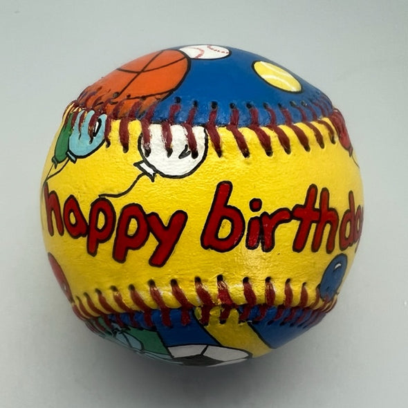Happy Birthday Baseball- hand painted
