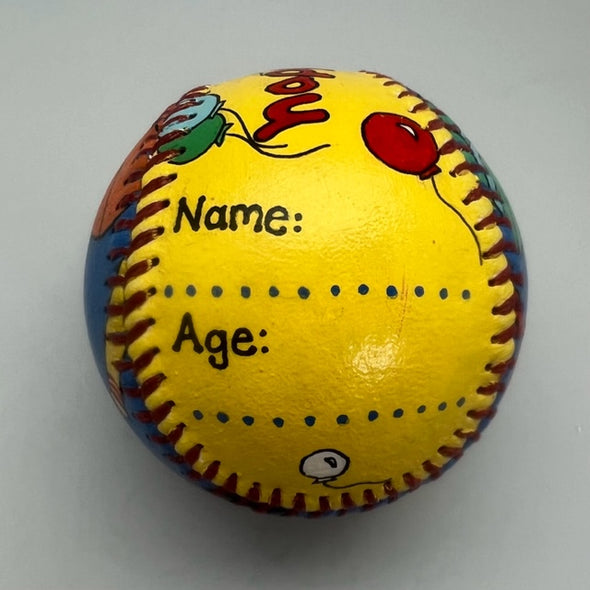 Happy Birthday Baseball- hand painted