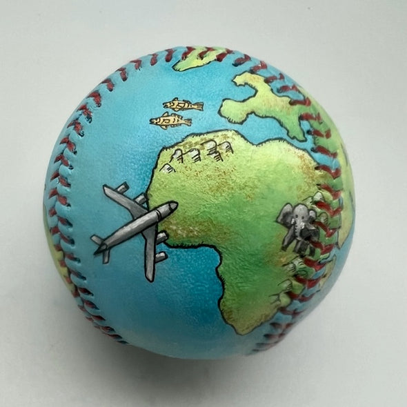 Globe Baseball- hand painted