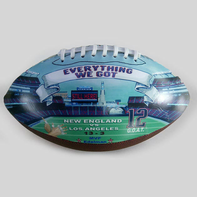 Buy New England Patriots Super Bowl Champions 2019 Commemorative Football Collectible • Hand-Painted, Unique Baseball Gifts by Unforgettaballs®