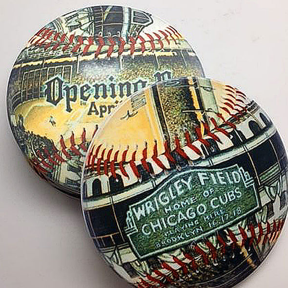 Buy Opening Day Wrigley Field Coaster Set Collectible • Hand-Painted, Unique Baseball Gifts by Unforgettaballs®
