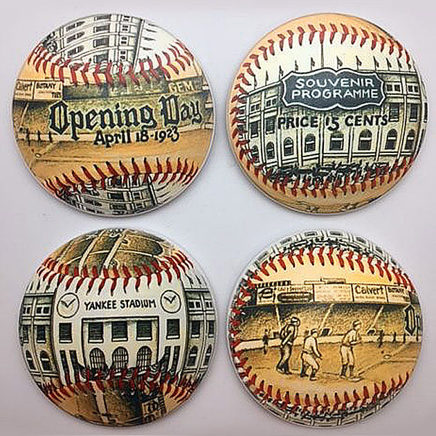 Buy Opening Day Yankee Stadium Coaster Set Collectible • Hand-Painted, Unique Baseball Gifts by Unforgettaballs®